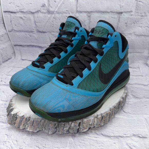 Nike Air Max 2010 LeBron 7 'All Star' Shoes Men's Size 11 Chlorine Blue Flywire